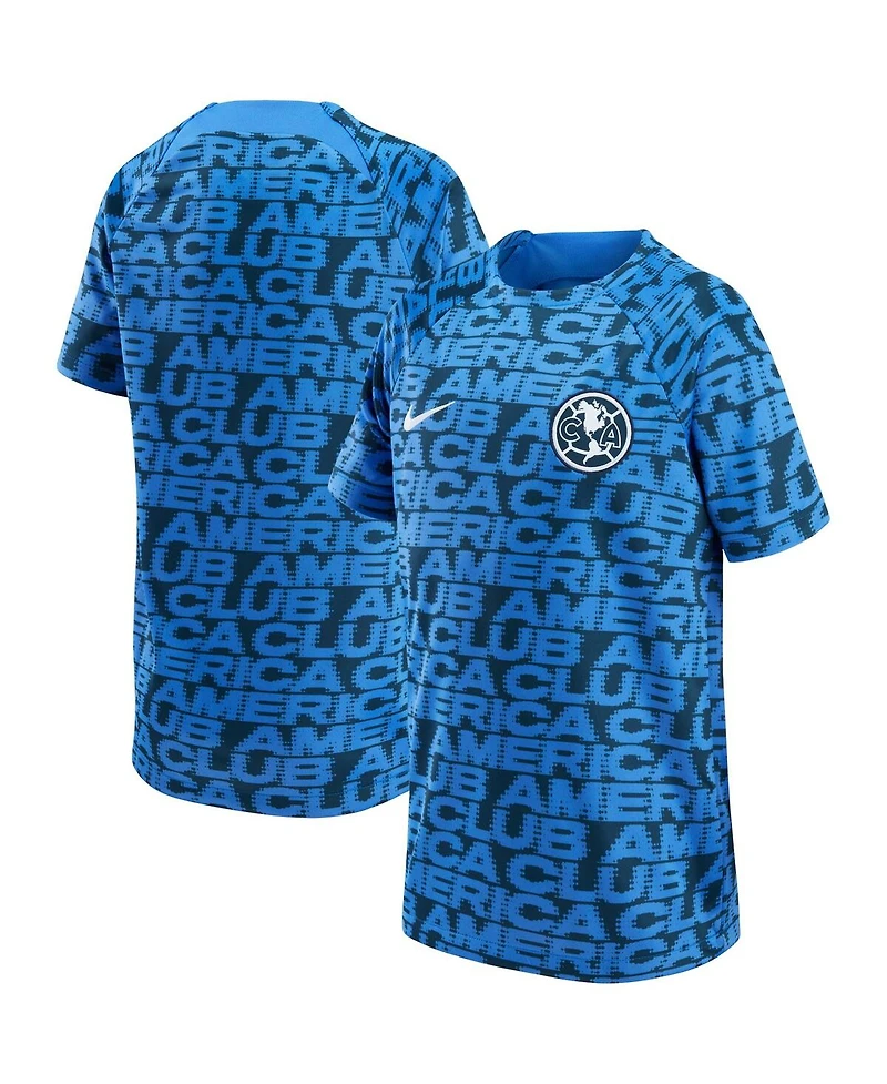 Big Boys Nike Blue Club America 2022 Pre-Match Raglan Performance Top