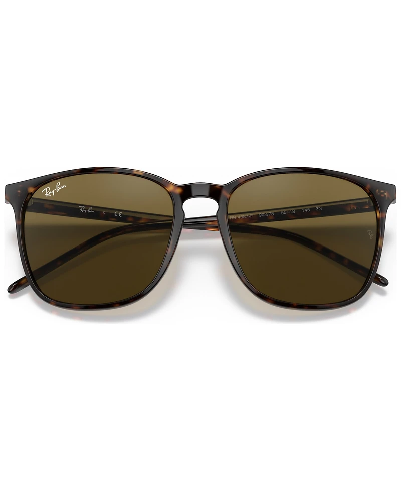 Ray-Ban Men's Low Bridge Fit Sunglasses, RB4387F 55
