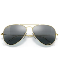 Ray-Ban Unisex Polarized Sunglasses, RB3025 Aviator Large Metal