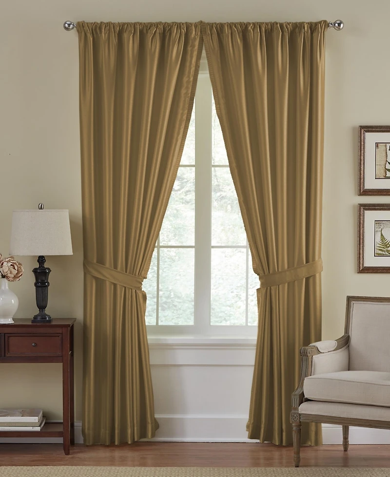 Elrene Home Fashions Versailles Faux Silk Blackout Window Curtain