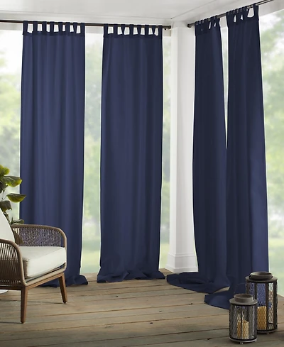 Elrene Home Fashions Matine Solid Tab Top Indoor Outdoor Window Curtain