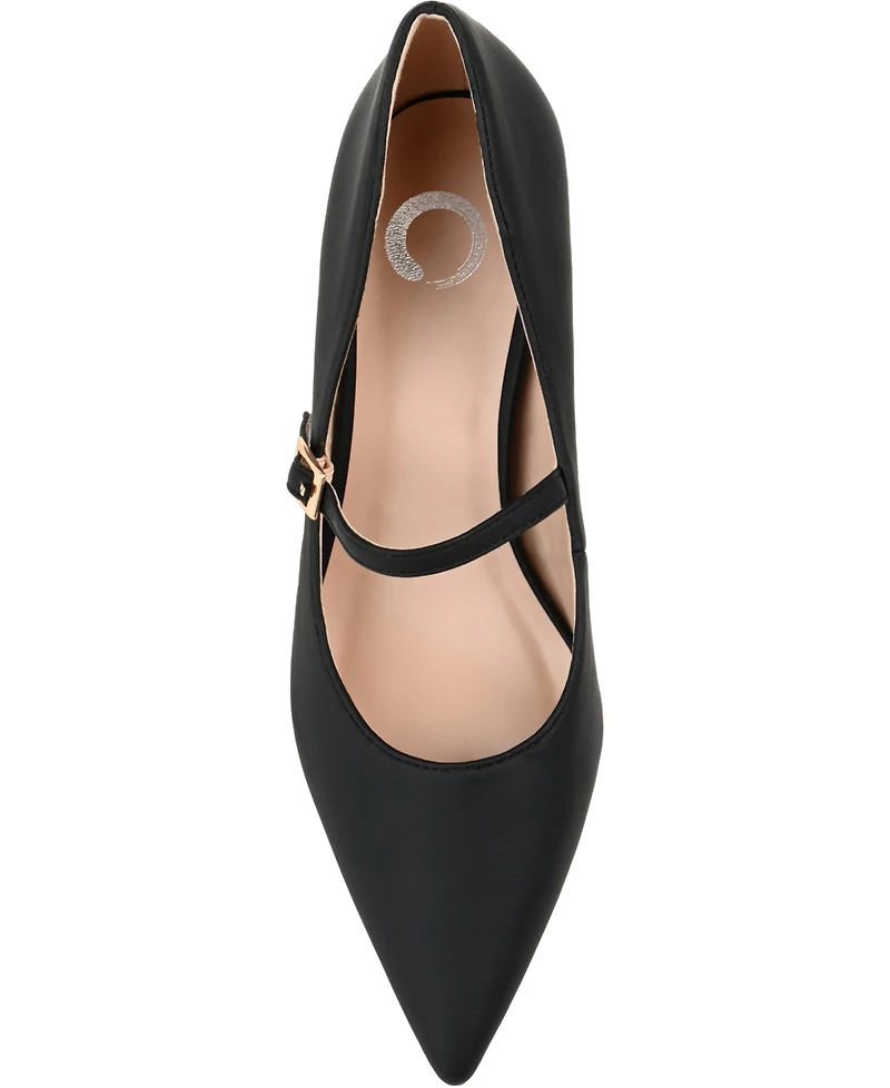 Journee Collection Women's Manza Pointed Toe Mary Jane Kitten Heel Pumps