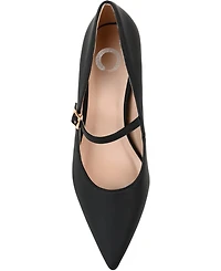 Journee Collection Women's Manza Pointed Toe Mary Jane Kitten Heel Pumps