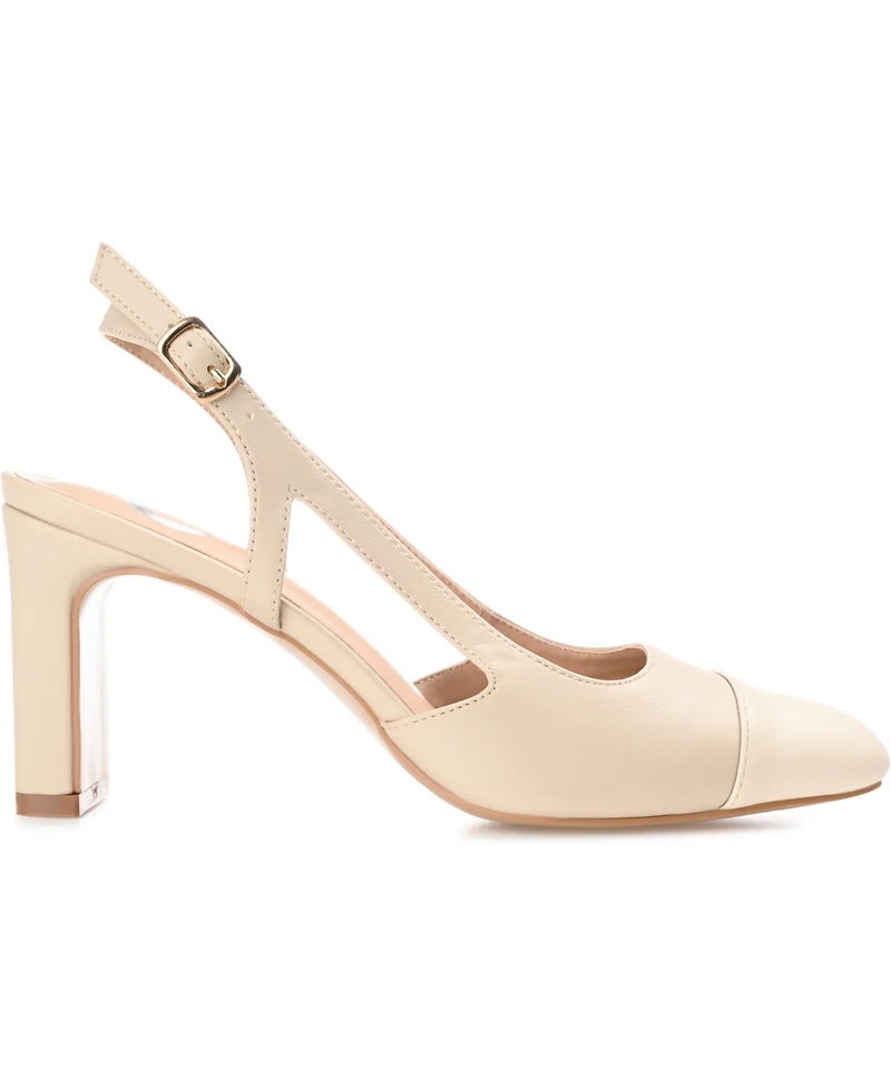 Journee Collection Women's Reignn Cap Toe Slingback Pumps