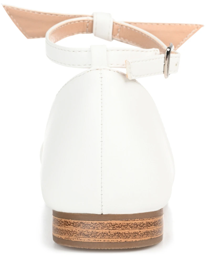 Journee Collection Women's Vielo Bow Ankle Strap Flats