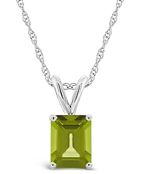 Peridot (1-3/4 ct.t.w) Pendant Necklace in 14K White Gold