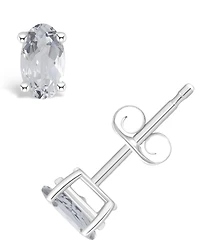 White Topaz (1/2 ct. t.w.) Stud Earrings 14K Gold or Yellow