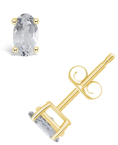 White Topaz (1/2 ct. t.w.) Stud Earrings 14K Gold or Yellow