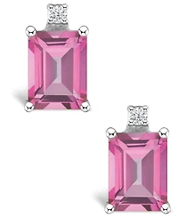 Pink Topaz (1-3/8 ct. t.w.) and Diamond Accent Stud Earrings in 14K Yellow Gold or 14K White Gold