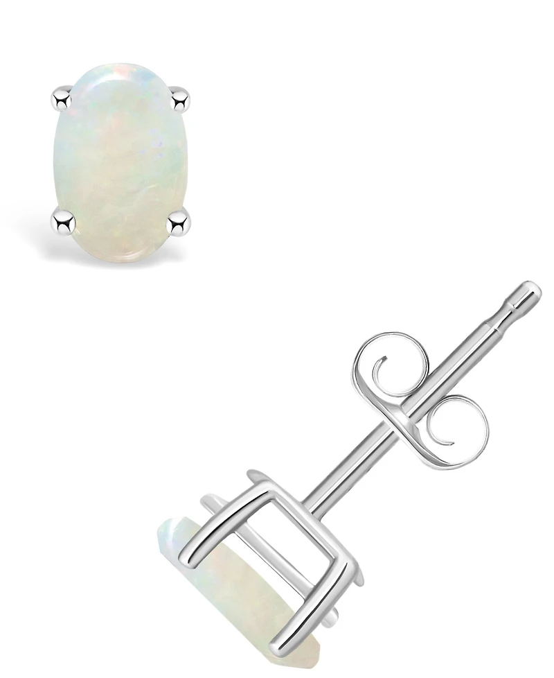 Opal (1/2 ct. t.w.) Stud Earrings 14K Yellow Gold or White