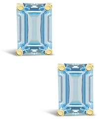 Aquamarine (1 ct. t.w.) Stud Earrings 14K Yellow Gold or White