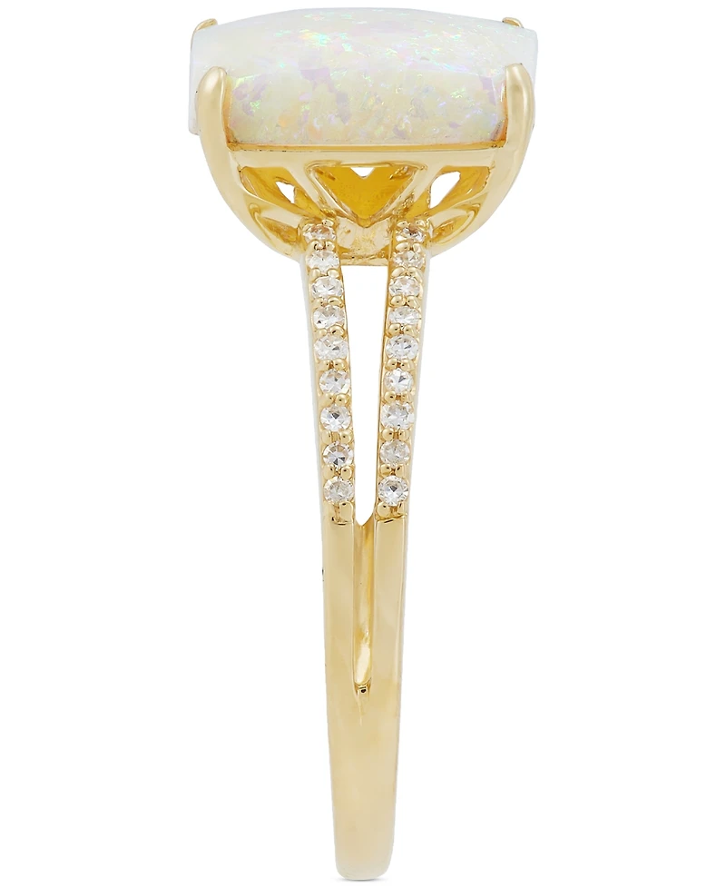 Opal (1-3/4 ct. t.w.) & Diamond (1/10 ct. t.w.) Ring in 14k Gold