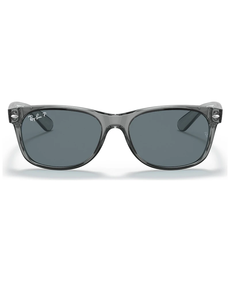 Ray-Ban Unisex New Wayfarer Classic 55 Polarized Low Bridge Fit Sunglasses, RB2132F55-p