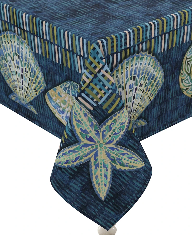 Laural Home Embellished Shells Tablecloth, 70" x 144"