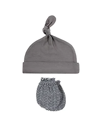 Hudson Baby Boys Essential 8-Piece Set Knotted Beanie Hats and Anti-Scratch Mitts