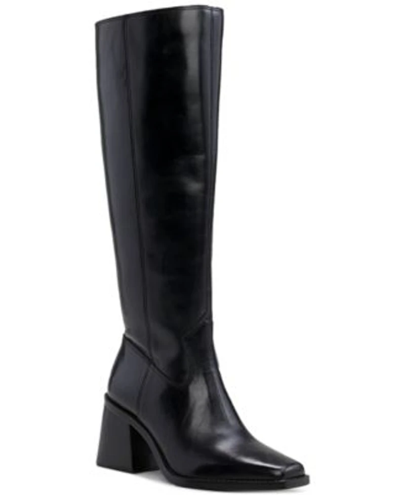 Vince Camuto Sangeti Snip Toe Block Heel Knee High Boots Regular Wide Extra Wide Calf