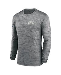 Men's Nike Gray New Orleans Saints Velocity Athletic Stack Performance Long Sleeve T-shirt