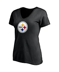 Women's Fanatics T.j. Watt Black Pittsburgh Steelers Player Icon Name and Number V-Neck T-shirt