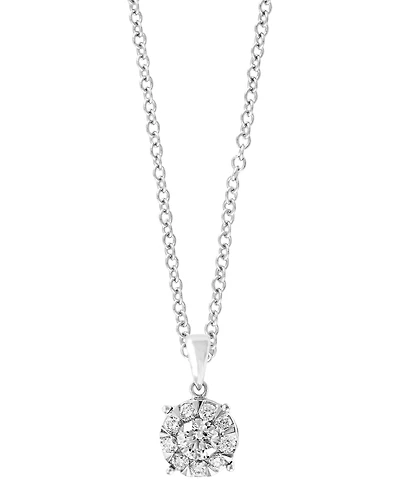 Effy Diamond Halo 18" Pendant Necklace (1/2 ct. t.w.) in 14k White Gold