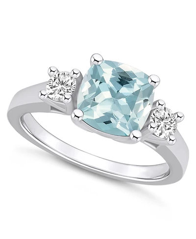Macy's Aquamarine (2 ct. t.w.) and Diamond (1/3 Ring 14K Gold