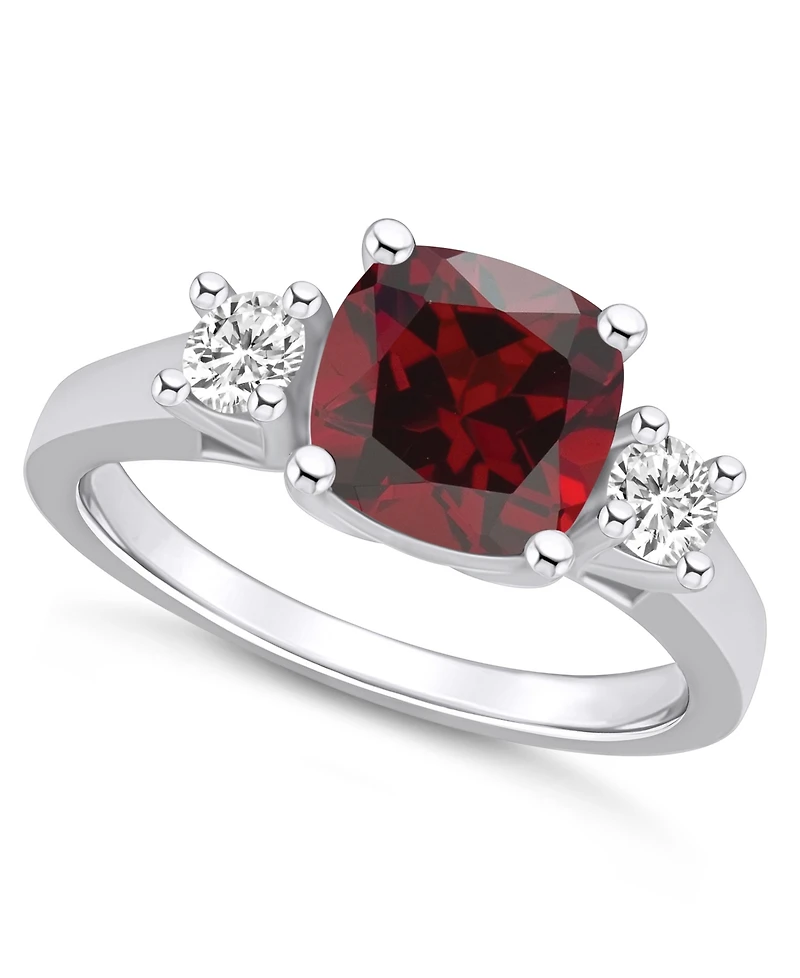 Macy's Garnet (2-3/4 ct. t.w.) and Diamond (1/3 Ring 14K White Gold