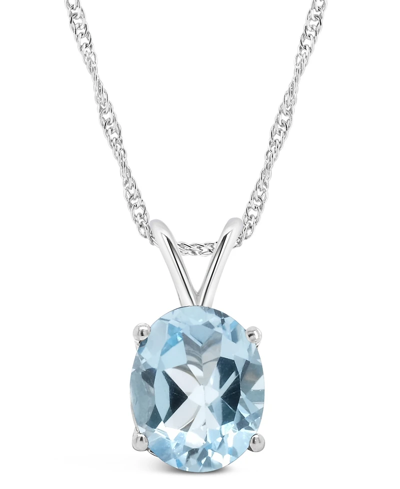 Macy's Topaz (3-5/8 ct. t.w.) Pendant Necklace in 14K White Gold