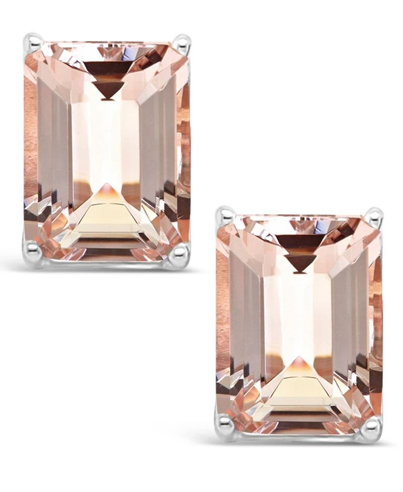 Macy's Morganite (2-3/4 ct. t.w.) Stud Earrings in 14K White Gold