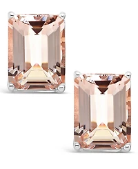 Macy's Morganite (2-3/4 ct. t.w.) Stud Earrings in 14K White Gold