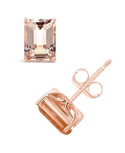 Macy's Morganite (2-3/4 ct. t.w.) Stud Earrings in 14K Rose Gold