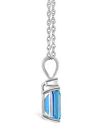 Blue Topaz (3 ct. t.w.) and Diamond Accent Pendant Necklace in 14K Yellow Gold or 14K White Gold