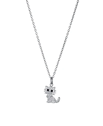 Giani Bernini Crystal Cat Pendant Necklace (0.11 ct. t.w.) in Sterling Silver