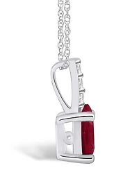 Macy's Garnet (-/ Ct. T.w.) and Diamond Accent Pendant Necklace in 14K Gold