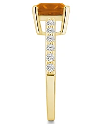 Macy's Citrine (2 Ct. T.w.) and Diamond (1/3 Ring 14K Yellow Gold