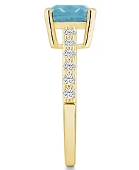 Macy's Aquamarine (2 Ct. T.w.) and Diamond (1/3 Ring 14K Yellow Gold
