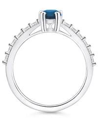 Macy's London Blue Topaz (1 Ct. T.w.) and Diamond (1/3 Ring 14K Gold