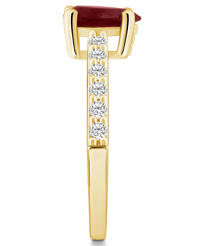 Macy's Garnet (1-1/10 Ct. T.w.) and Diamond (1/3 Ring 14K Yellow Gold