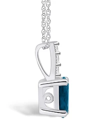 Macy's London Blue Topaz (1-5/8 Ct. T.w.) and Diamond Accent Pendant Necklace in 14K Gold