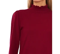 CeCe Women's Mock Neck Long Sleeve Sweater