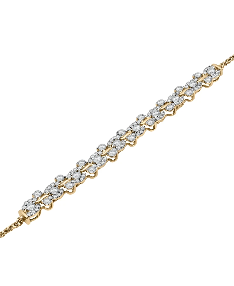 Wrapped in Love Diamond Swirl Cluster Bolo Bracelet (1 ct. t.w.) in 14k Gold, Created for Macy's