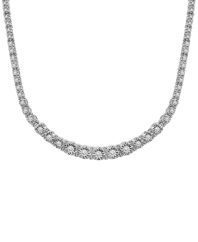 Wrapped in Love Diamond Graduated 17" Collar Necklace (1 ct. t.w.) in Sterling Silver, Created for Macy's