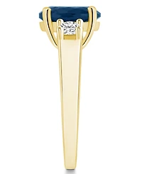 Macy's London Blue Topaz and Diamond Ring (3-5/8 ct.t.w 1/3 ct.t.w) 14K Yellow Gold