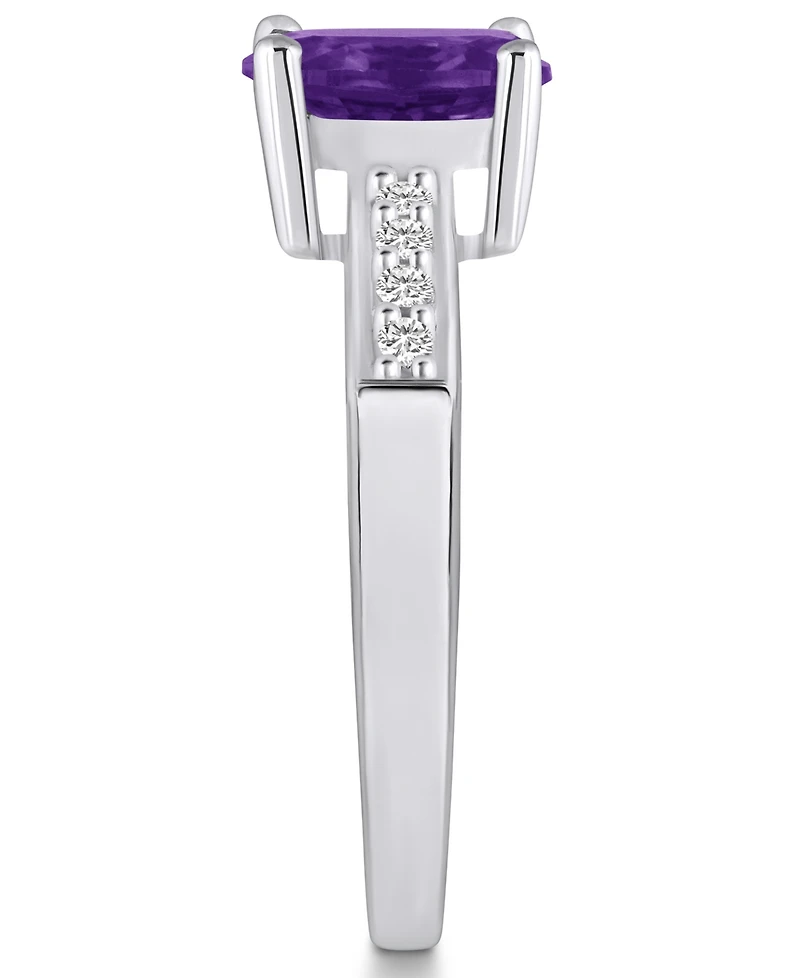 Macy's Amethyst and Diamond Ring (1-1/5 ct.t.w 1/8 ct.t.w) 14K Gold