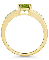 Macy's Peridot and Diamond Ring (1-1/3 ct.t.w 1/8 ct.t.w) 14K Yellow Gold