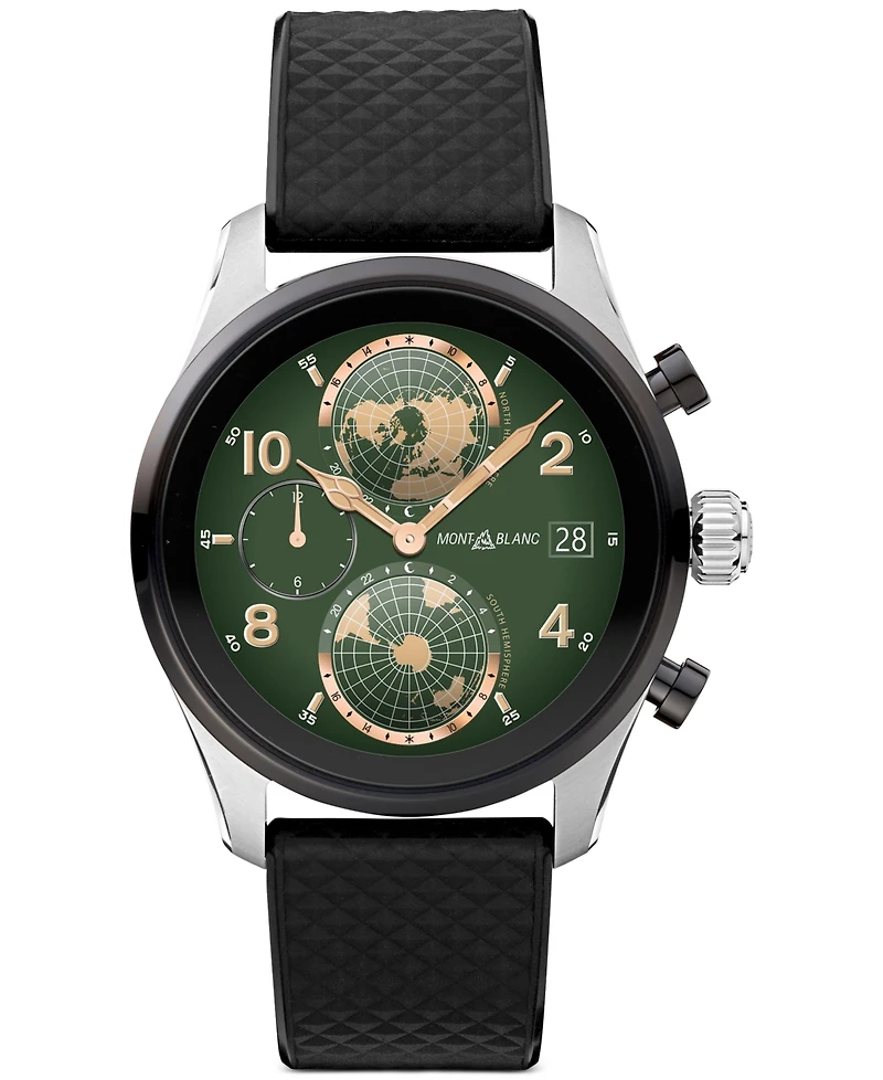 Montblanc Men's Summit 3 Green Leather Strap Smart Watch 42mm