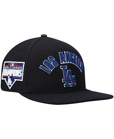 Men's Pro Standard Black Los Angeles Dodgers Stacked Logo Snapback Hat