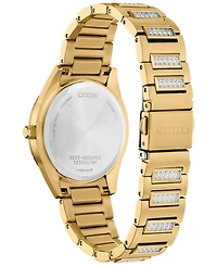 Citizen Eco-Drive Women's Crystal Gold-Tone Stainless Steel Bracelet Watch 34mm