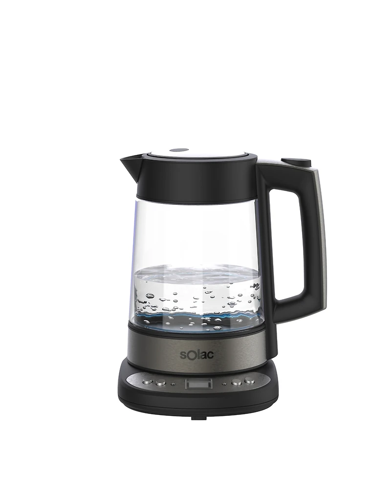 Solac Aroa Premium Cordless Glass Electric Brew Kettle with Adjustable Temperature