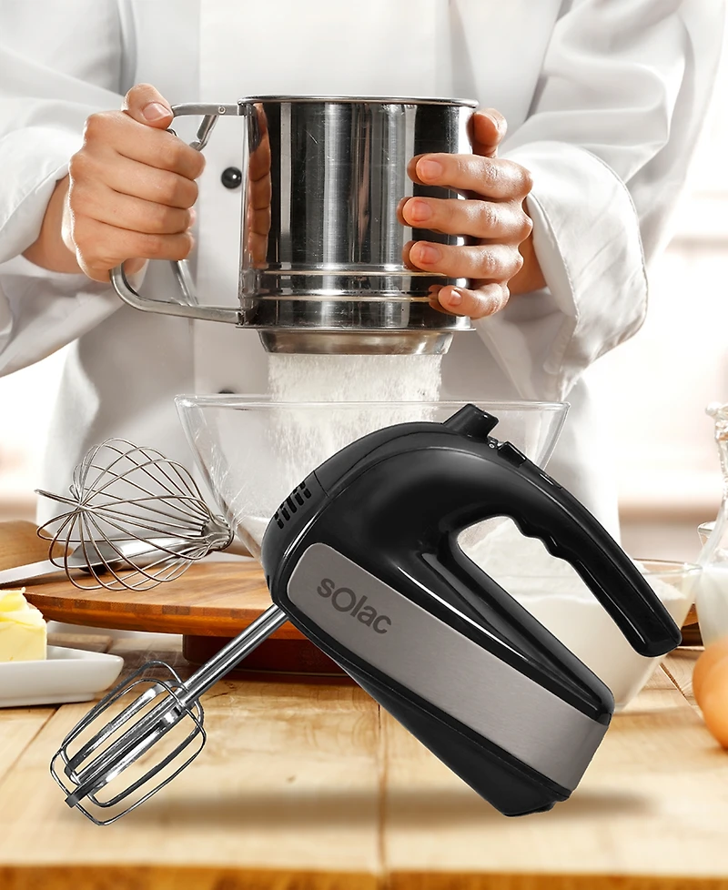 Solac 200-Watt Turbo 5-Speed Hand Mixer with Dough Hooks