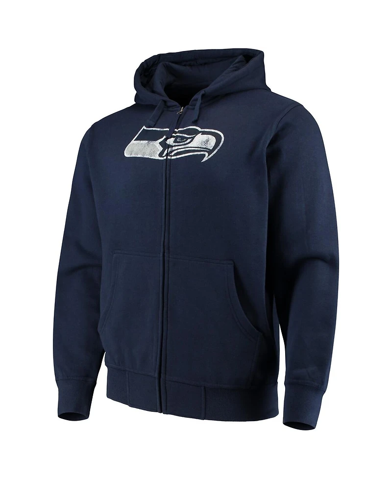 Men's G-iii Sports by Carl Banks College Navy Seattle Seahawks Primary Logo Full-Zip Hoodie