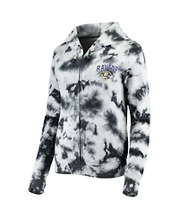 Women's New Era Black Baltimore Ravens Tie Dye Fleece Full-Zip Hoodie